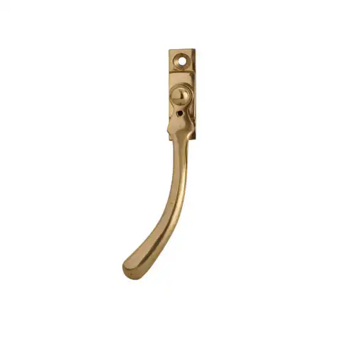 Hardwick HK2050PB Lyndon LH Locking Espag Handle - Polish Brass - Front