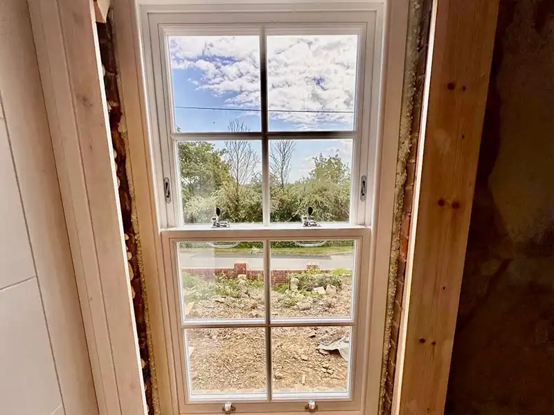 Red Grandis Sash Window Ruckinge 4